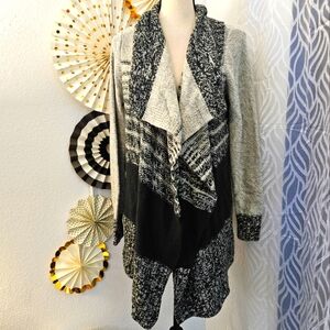 Caslon | Asymmetrical Hem Knit Open Cardigan | Size Large